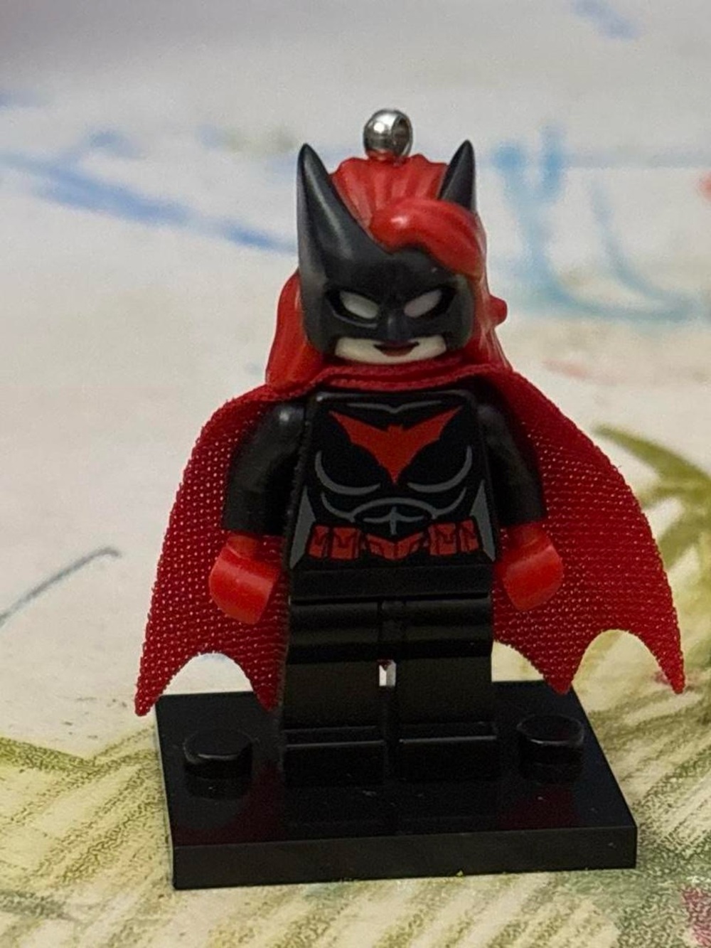 Batwoman Lego figure keychain
